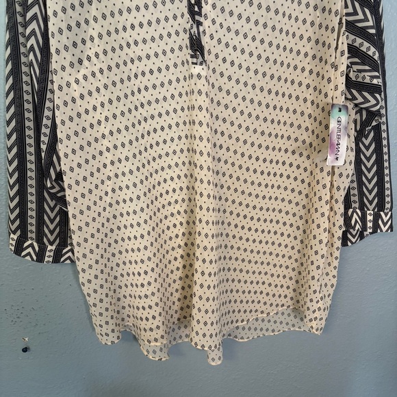 NWT Gentle Fawn Solitude Cream and Black Relaxed Buttoned Blouse Boho‎ - Picture 5 of 10
